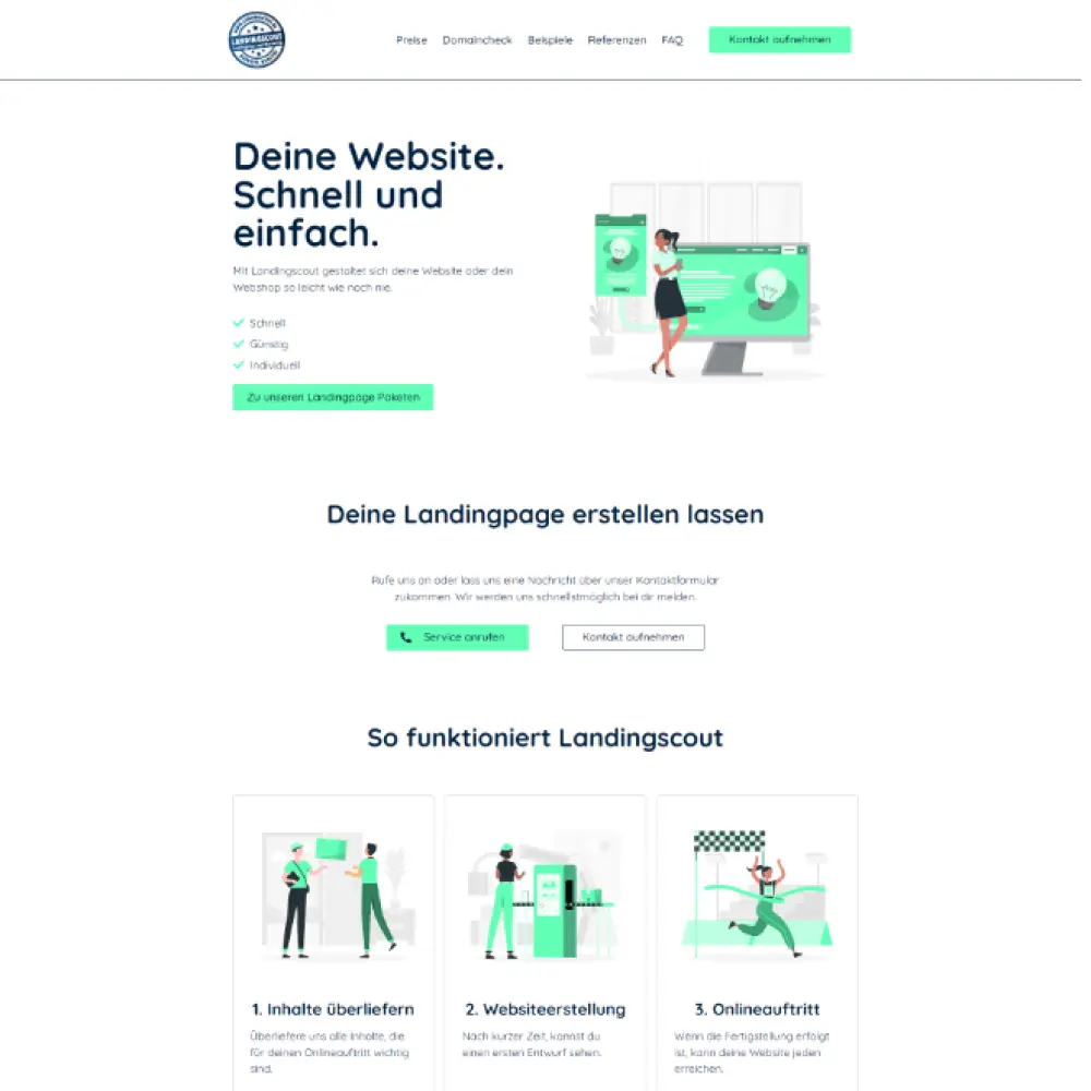 Bild der Website von Landingscout